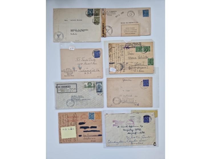1945/54 (ca.), umfangreicher Sammlungsbestand “Zensurpost” mit geschätzt 400 Briefen, Karten und Ganzsachen mit viel Auslands