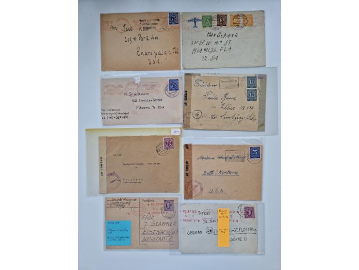 1945/54 (ca.), umfangreicher Sammlungsbestand “Zensurpost” mit geschätzt 400 Briefen, Karten und Ganzsachen mit viel Auslands