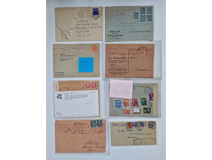 1945/54 (ca.), umfangreicher Sammlungsbestand “Zensurpost” mit geschätzt 400 Briefen, Karten und Ganzsachen mit viel Auslands