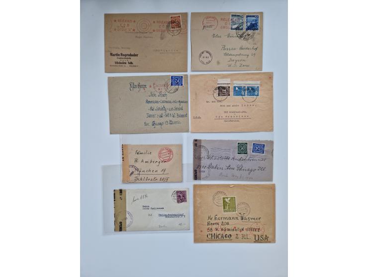 1945/54 (ca.), umfangreicher Sammlungsbestand “Zensurpost” mit geschätzt 400 Briefen, Karten und Ganzsachen mit viel Auslands
