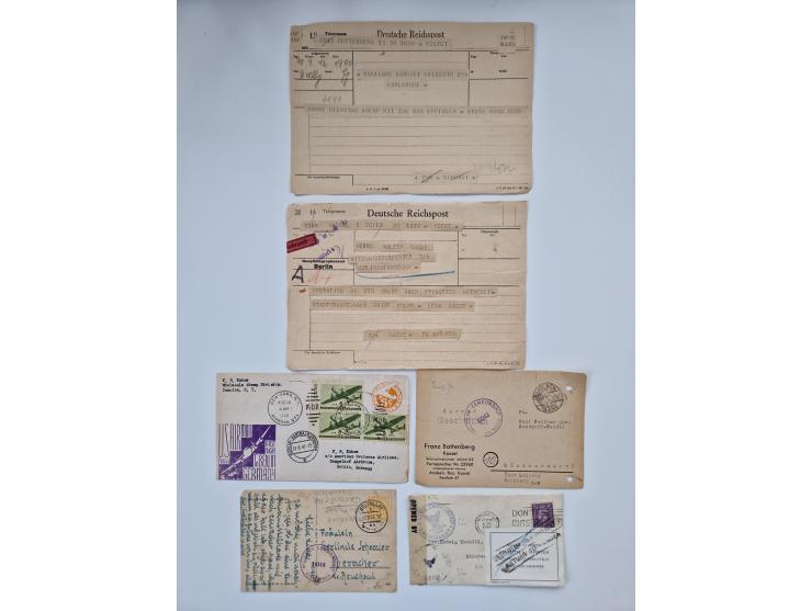 1945/54 (ca.), umfangreicher Sammlungsbestand “Zensurpost” mit geschätzt 400 Briefen, Karten und Ganzsachen mit viel Auslands