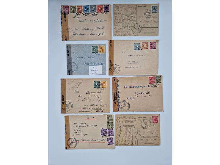 1945/54 (ca.), umfangreicher Sammlungsbestand “Zensurpost” mit geschätzt 400 Briefen, Karten und Ganzsachen mit viel Auslands