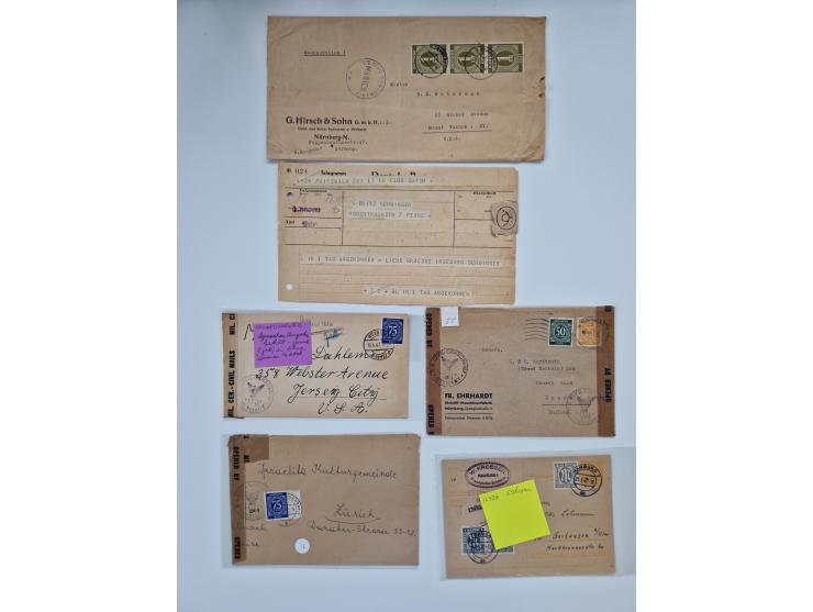 1945/54 (ca.), umfangreicher Sammlungsbestand “Zensurpost” mit geschätzt 400 Briefen, Karten und Ganzsachen mit viel Auslands