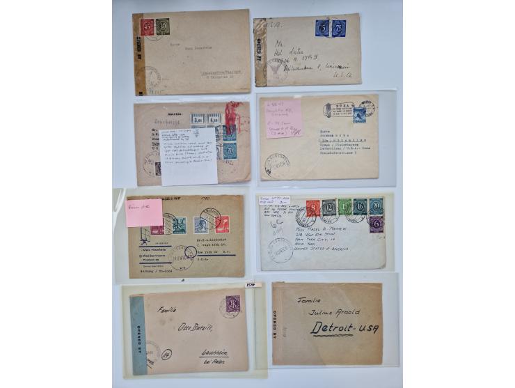 1945/54 (ca.), umfangreicher Sammlungsbestand “Zensurpost” mit geschätzt 400 Briefen, Karten und Ganzsachen mit viel Auslands
