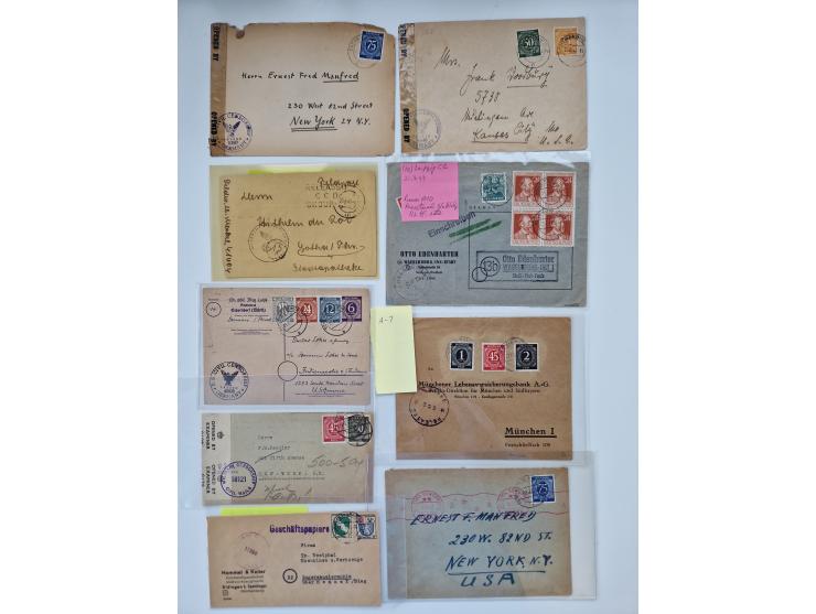 1945/54 (ca.), umfangreicher Sammlungsbestand “Zensurpost” mit geschätzt 400 Briefen, Karten und Ganzsachen mit viel Auslands
