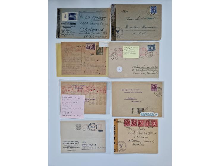 1945/54 (ca.), umfangreicher Sammlungsbestand “Zensurpost” mit geschätzt 400 Briefen, Karten und Ganzsachen mit viel Auslands