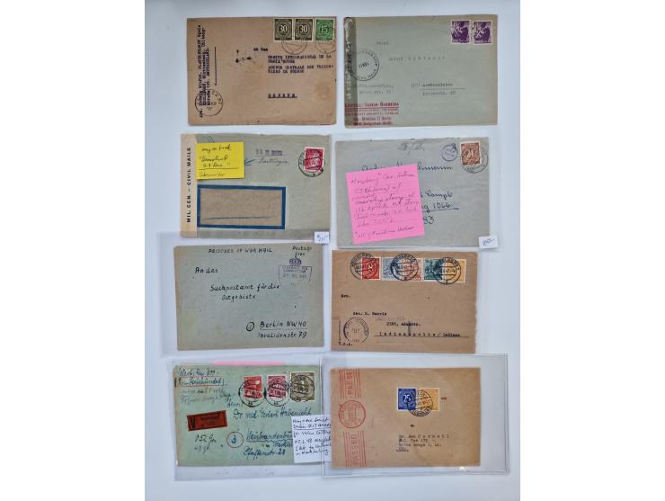 1945/54 (ca.), umfangreicher Sammlungsbestand “Zensurpost” mit geschätzt 400 Briefen, Karten und Ganzsachen mit viel Auslands