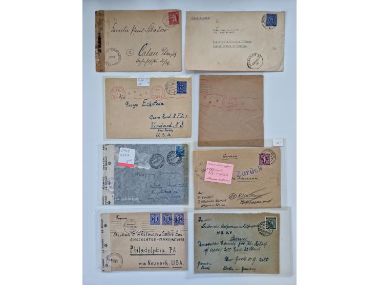 1945/54 (ca.), umfangreicher Sammlungsbestand “Zensurpost” mit geschätzt 400 Briefen, Karten und Ganzsachen mit viel Auslands