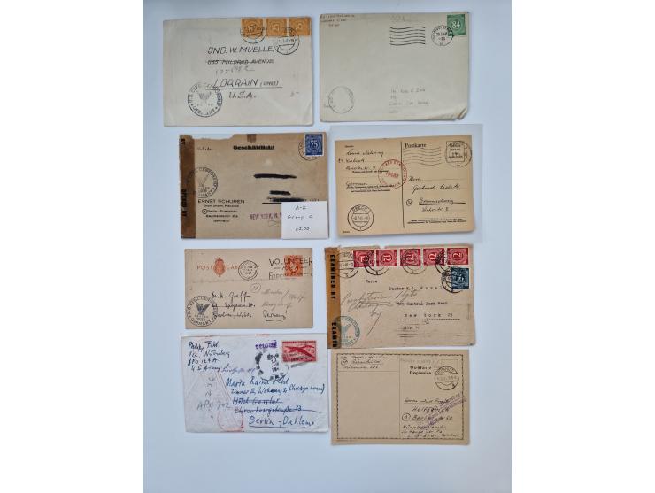1945/54 (ca.), umfangreicher Sammlungsbestand “Zensurpost” mit geschätzt 400 Briefen, Karten und Ganzsachen mit viel Auslands