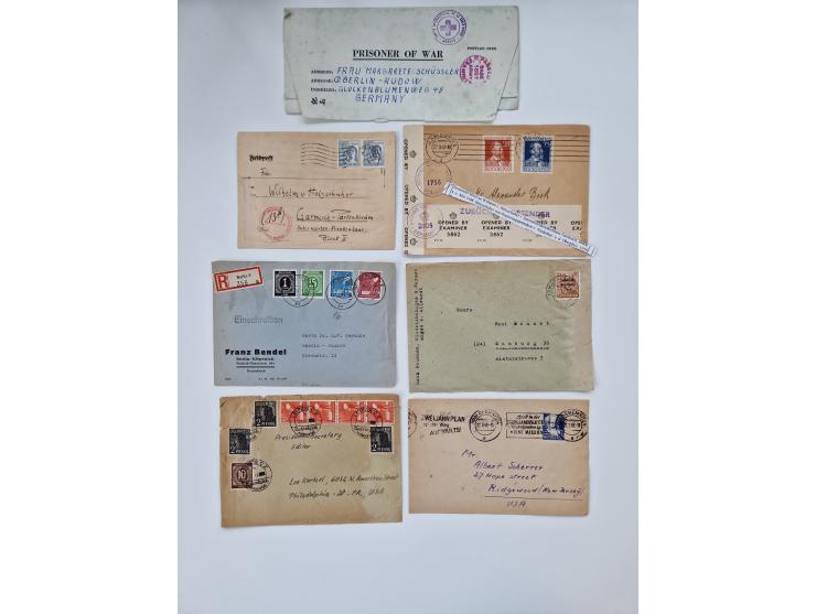 1945/54 (ca.), umfangreicher Sammlungsbestand “Zensurpost” mit geschätzt 400 Briefen, Karten und Ganzsachen mit viel Auslands