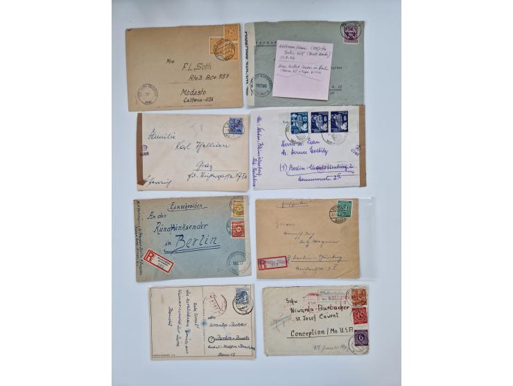 1945/54 (ca.), umfangreicher Sammlungsbestand “Zensurpost” mit geschätzt 400 Briefen, Karten und Ganzsachen mit viel Auslands