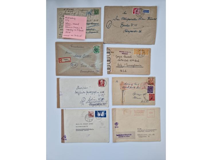1945/54 (ca.), umfangreicher Sammlungsbestand “Zensurpost” mit geschätzt 400 Briefen, Karten und Ganzsachen mit viel Auslands