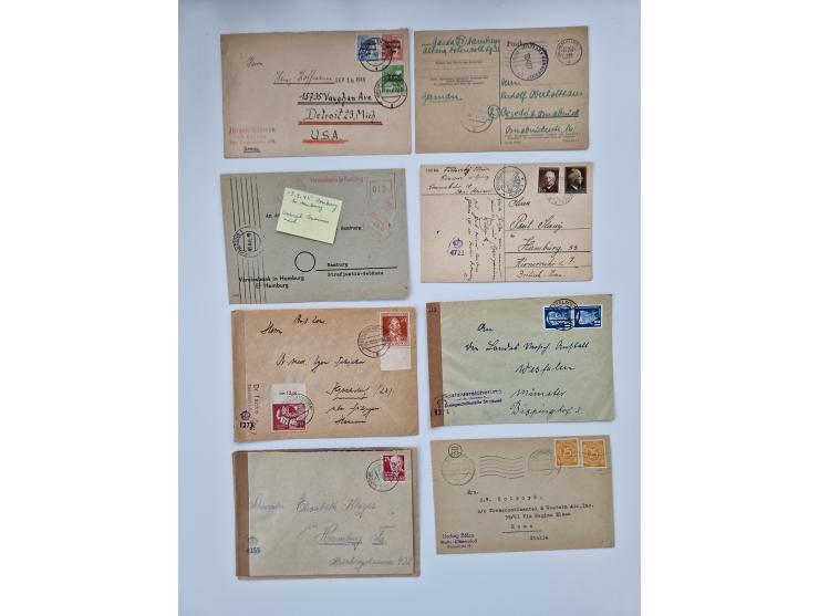 1945/54 (ca.), umfangreicher Sammlungsbestand “Zensurpost” mit geschätzt 400 Briefen, Karten und Ganzsachen mit viel Auslands