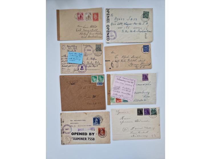 1945/54 (ca.), umfangreicher Sammlungsbestand “Zensurpost” mit geschätzt 400 Briefen, Karten und Ganzsachen mit viel Auslands