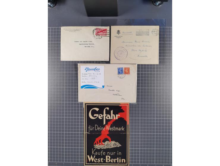 1945/48, über 200 Briefe, Karten und Ganzsachen mit frühe Post von und nach Berlin, R-Briefe, interessante Mischfrankaturen, 