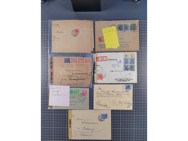 1945/48, über 200 Briefe, Karten und Ganzsachen mit frühe Post von und nach Berlin, R-Briefe, interessante Mischfrankaturen, 