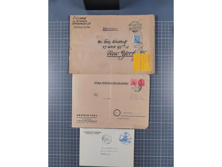 1945/48, über 200 Briefe, Karten und Ganzsachen mit frühe Post von und nach Berlin, R-Briefe, interessante Mischfrankaturen, 