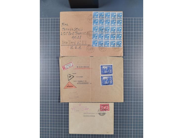 1945/48, über 200 Briefe, Karten und Ganzsachen mit frühe Post von und nach Berlin, R-Briefe, interessante Mischfrankaturen, 