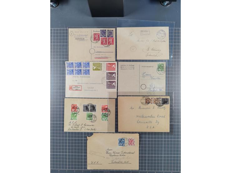 1945/48, über 200 Briefe, Karten und Ganzsachen mit frühe Post von und nach Berlin, R-Briefe, interessante Mischfrankaturen, 