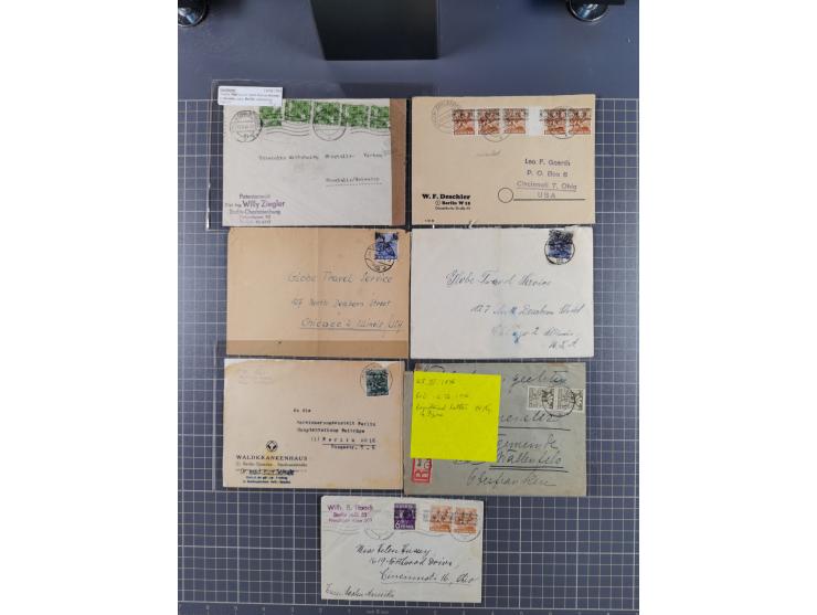 1945/48, über 200 Briefe, Karten und Ganzsachen mit frühe Post von und nach Berlin, R-Briefe, interessante Mischfrankaturen, 