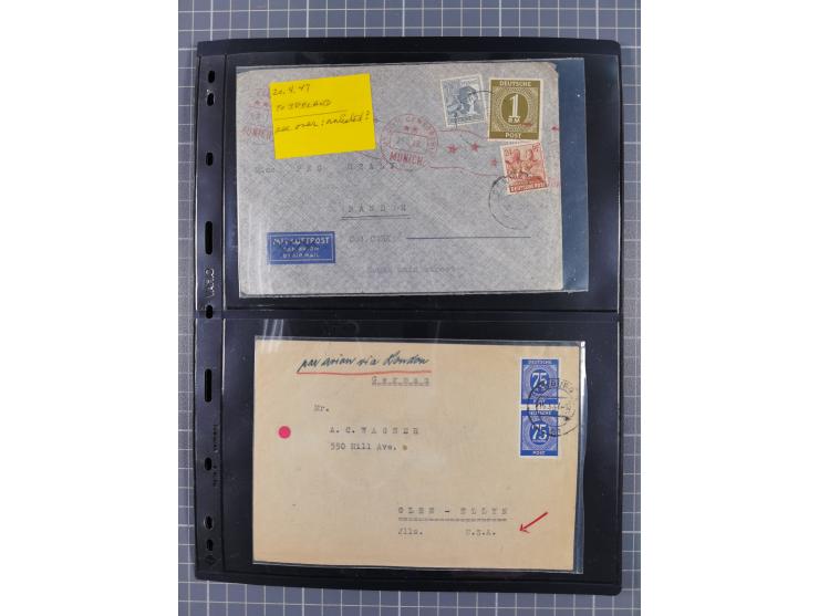 1945/48, umfangreicher Sammlungsbestand mit geschätzt fast 400 Briefen, Karten und Ganzsachen. Dabei sehr viel Auslandspost m
