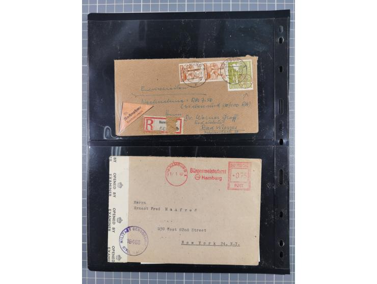 1945/48, umfangreicher Sammlungsbestand mit geschätzt fast 400 Briefen, Karten und Ganzsachen. Dabei sehr viel Auslandspost m