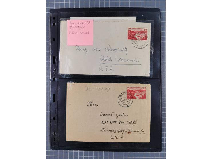 1945/48, umfangreicher Sammlungsbestand mit geschätzt fast 400 Briefen, Karten und Ganzsachen. Dabei sehr viel Auslandspost m