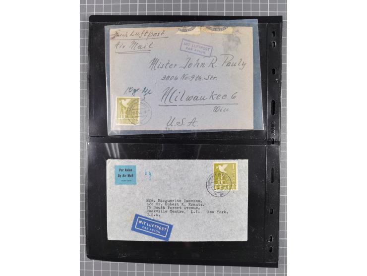 1945/48, umfangreicher Sammlungsbestand mit geschätzt fast 400 Briefen, Karten und Ganzsachen. Dabei sehr viel Auslandspost m