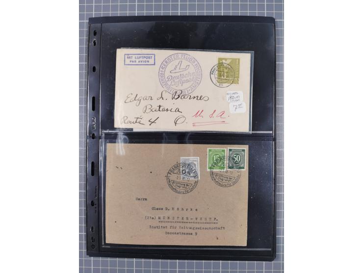 1945/48, umfangreicher Sammlungsbestand mit geschätzt fast 400 Briefen, Karten und Ganzsachen. Dabei sehr viel Auslandspost m
