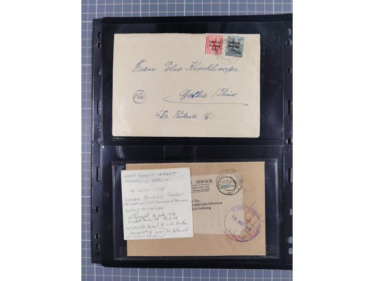 1945/48, umfangreicher Sammlungsbestand mit geschätzt fast 400 Briefen, Karten und Ganzsachen. Dabei sehr viel Auslandspost m