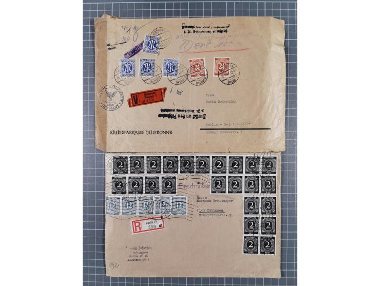 1945/48, umfangreicher Sammlungsbestand mit geschätzt fast 400 Briefen, Karten und Ganzsachen. Dabei sehr viel Auslandspost m