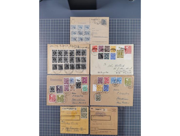 1945/48, umfangreicher Sammlungsbestand mit geschätzt fast 400 Briefen, Karten und Ganzsachen. Dabei sehr viel Auslandspost m