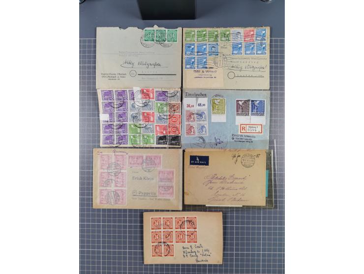 1945/48, umfangreicher Sammlungsbestand mit geschätzt fast 400 Briefen, Karten und Ganzsachen. Dabei sehr viel Auslandspost m