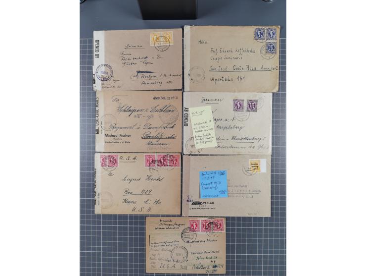 1945/48, umfangreicher Sammlungsbestand mit geschätzt fast 400 Briefen, Karten und Ganzsachen. Dabei sehr viel Auslandspost m