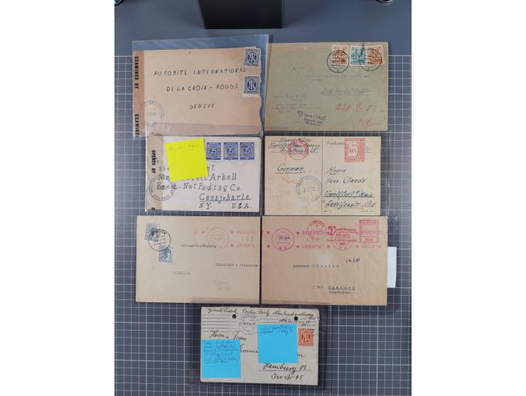 1945/48, umfangreicher Sammlungsbestand mit geschätzt fast 400 Briefen, Karten und Ganzsachen. Dabei sehr viel Auslandspost m
