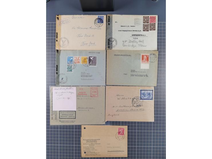 1945/48, umfangreicher Sammlungsbestand mit geschätzt fast 400 Briefen, Karten und Ganzsachen. Dabei sehr viel Auslandspost m