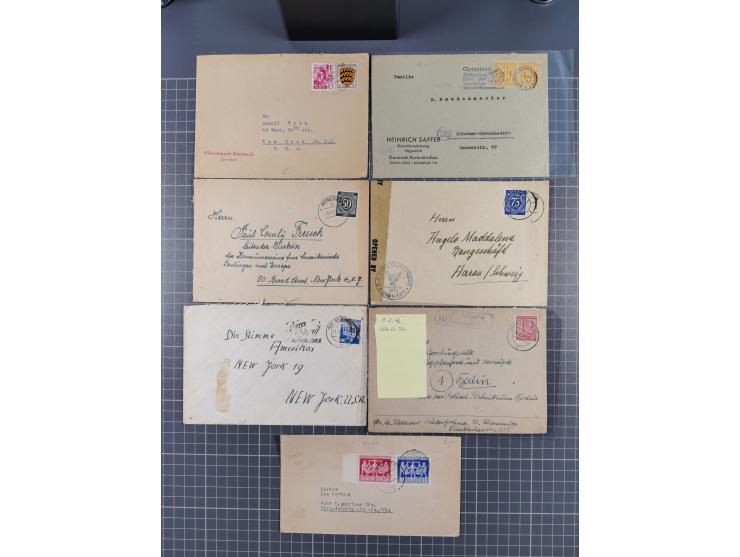 1945/48, umfangreicher Sammlungsbestand mit geschätzt fast 400 Briefen, Karten und Ganzsachen. Dabei sehr viel Auslandspost m