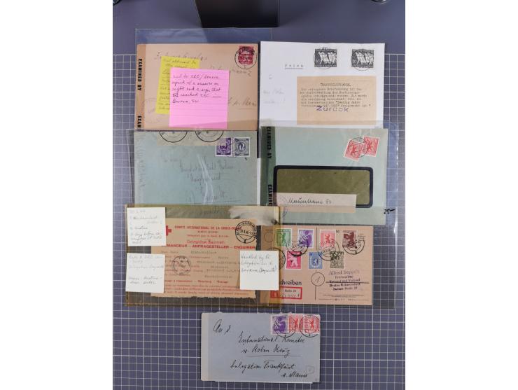 1945/48, umfangreicher Sammlungsbestand mit geschätzt fast 400 Briefen, Karten und Ganzsachen. Dabei sehr viel Auslandspost m