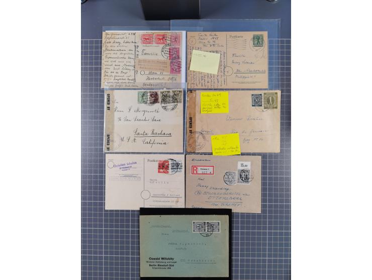 1945/48, umfangreicher Sammlungsbestand mit geschätzt fast 400 Briefen, Karten und Ganzsachen. Dabei sehr viel Auslandspost m