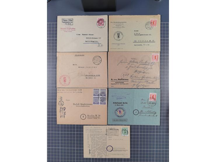 1945/48, umfangreicher Sammlungsbestand mit geschätzt fast 400 Briefen, Karten und Ganzsachen. Dabei sehr viel Auslandspost m