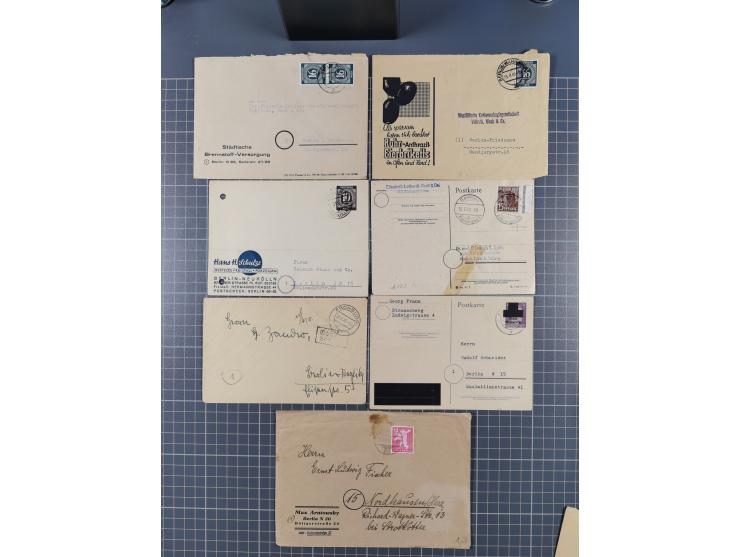1945/48, umfangreicher Sammlungsbestand mit geschätzt fast 400 Briefen, Karten und Ganzsachen. Dabei sehr viel Auslandspost m