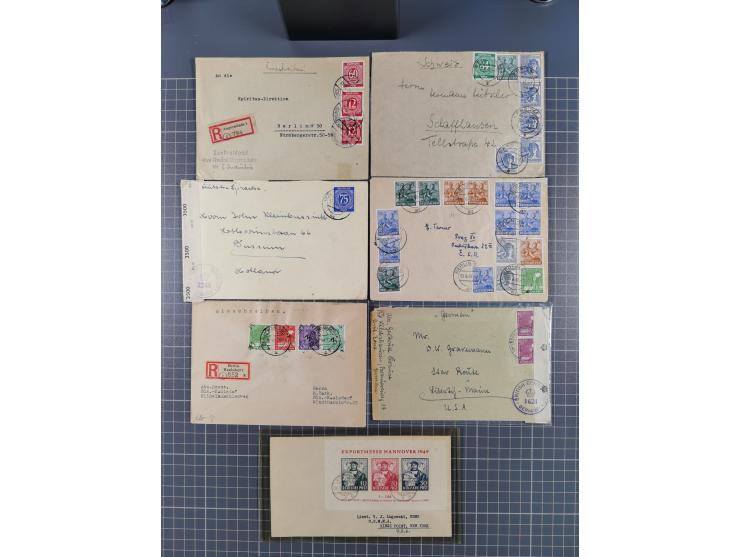 1945/48, umfangreicher Sammlungsbestand mit geschätzt fast 400 Briefen, Karten und Ganzsachen. Dabei sehr viel Auslandspost m