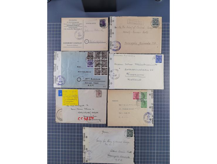 1945/48, umfangreicher Sammlungsbestand mit geschätzt fast 400 Briefen, Karten und Ganzsachen. Dabei sehr viel Auslandspost m