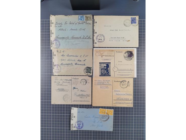 1945/48, umfangreicher Sammlungsbestand mit geschätzt fast 400 Briefen, Karten und Ganzsachen. Dabei sehr viel Auslandspost m