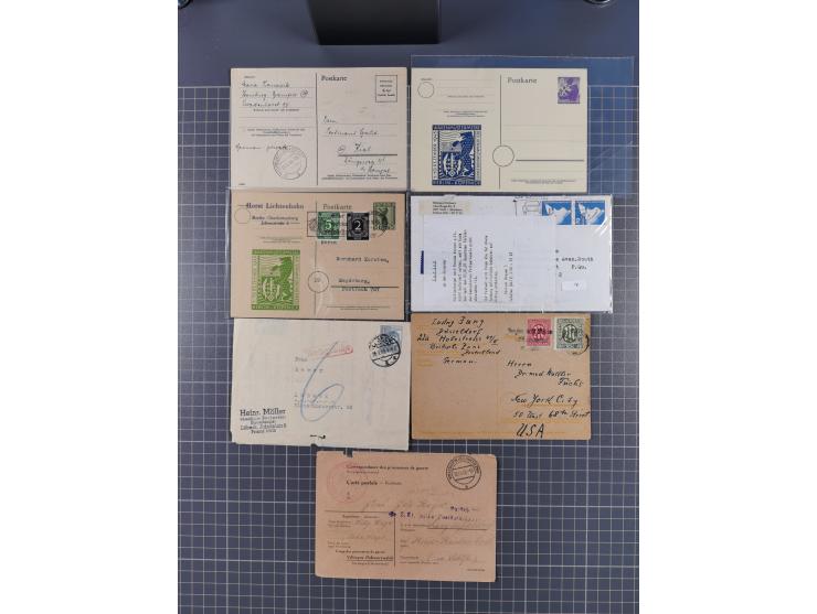 1945/48, umfangreicher Sammlungsbestand mit geschätzt fast 400 Briefen, Karten und Ganzsachen. Dabei sehr viel Auslandspost m