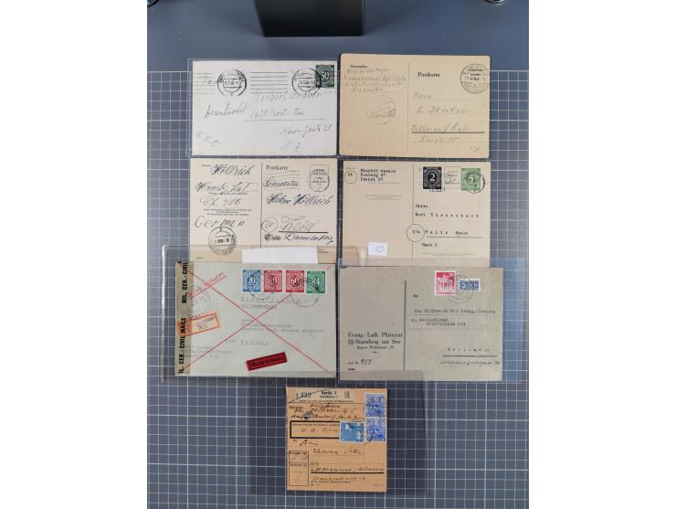 1945/48, umfangreicher Sammlungsbestand mit geschätzt fast 400 Briefen, Karten und Ganzsachen. Dabei sehr viel Auslandspost m