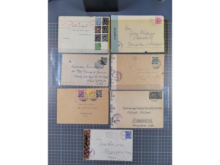 1945/48, umfangreicher Sammlungsbestand mit geschätzt fast 400 Briefen, Karten und Ganzsachen. Dabei sehr viel Auslandspost m