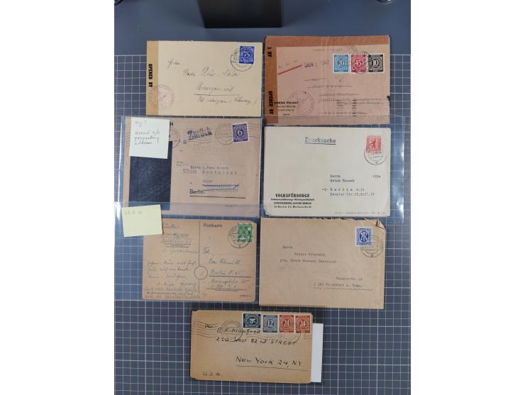 1945/48, umfangreicher Sammlungsbestand mit geschätzt fast 400 Briefen, Karten und Ganzsachen. Dabei sehr viel Auslandspost m