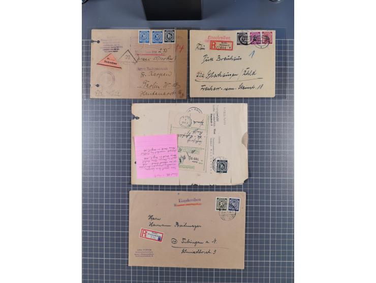 1945/48, umfangreicher Sammlungsbestand mit geschätzt fast 400 Briefen, Karten und Ganzsachen. Dabei sehr viel Auslandspost m