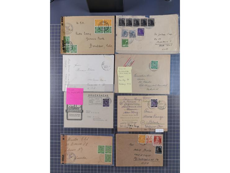 1945/48, umfangreicher Sammlungsbestand mit geschätzt fast 400 Briefen, Karten und Ganzsachen. Dabei sehr viel Auslandspost m
